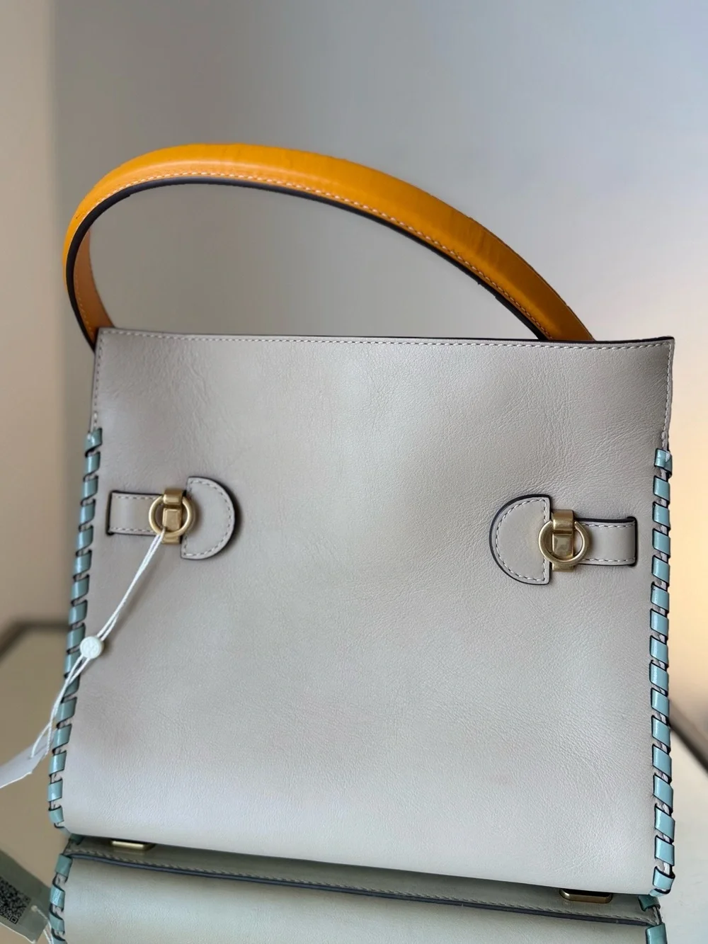Tory Burch Lee Radziwill Small Whipstitch Leather Satchel Bag $1,398